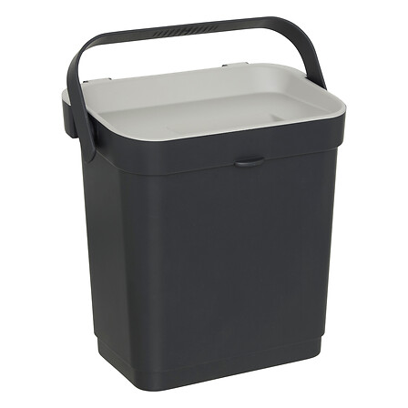 Cubo de basura rectangular negro 5L
