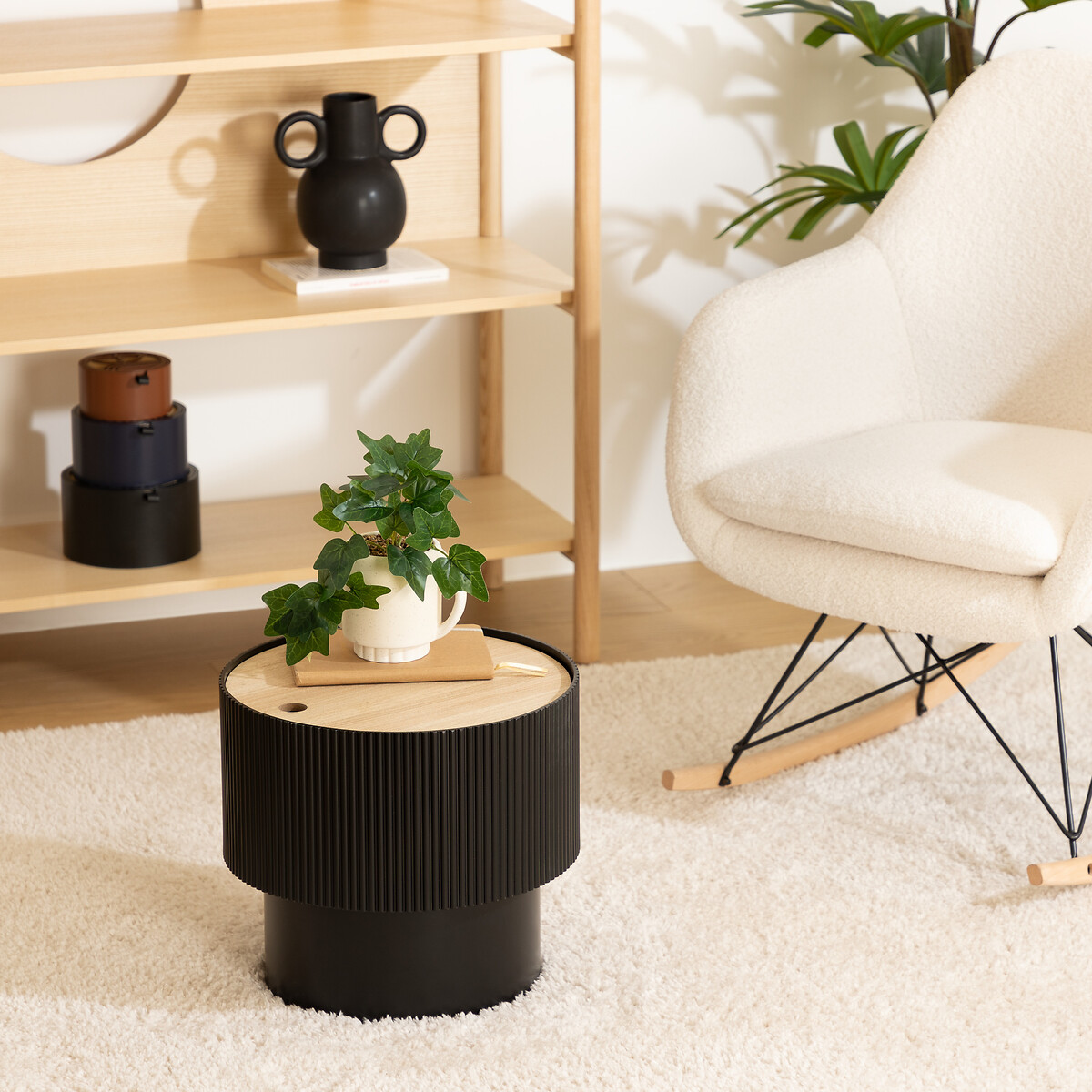 Mesa Auxiliar Enola Negra y Beige