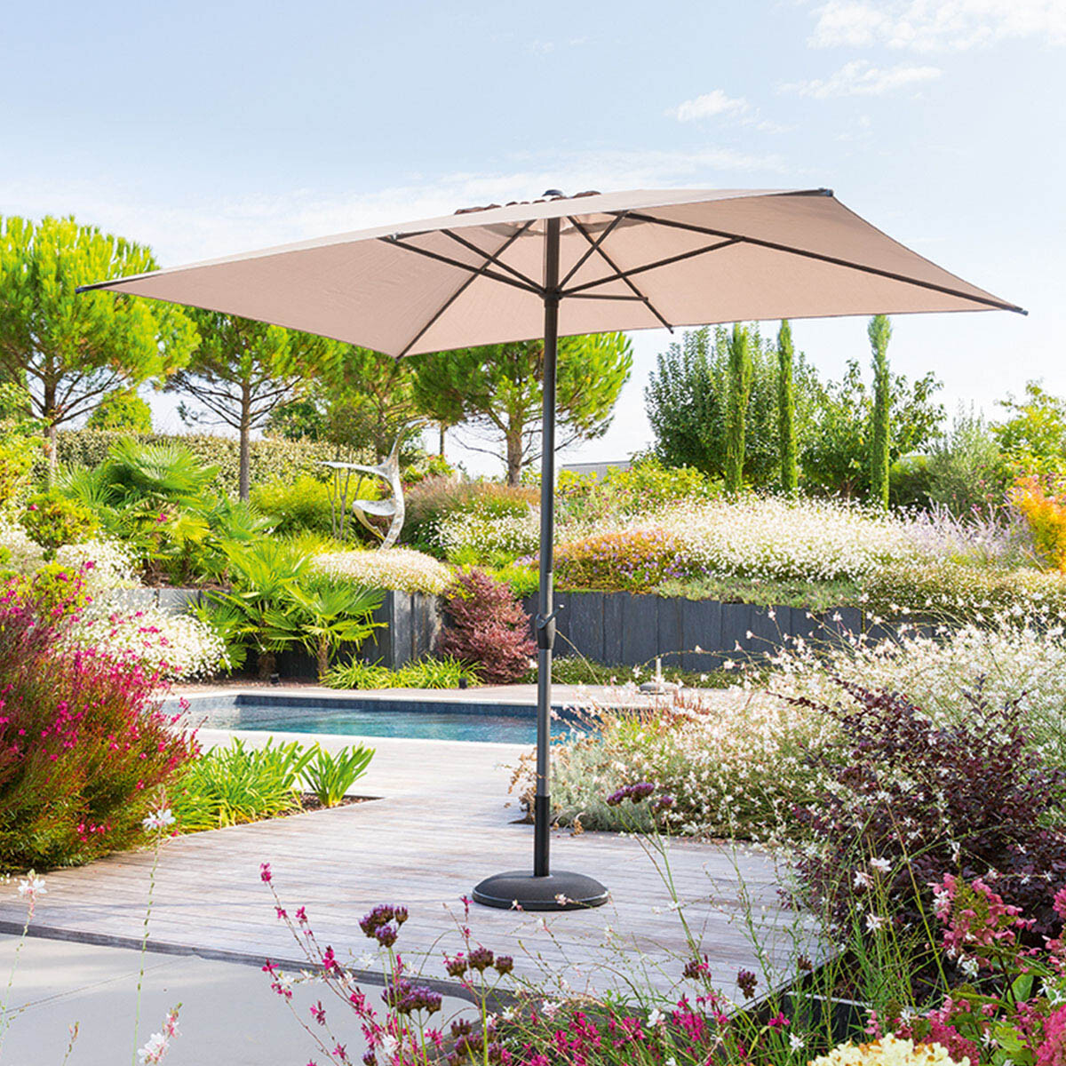 Parasol LOOMPA gris pardo 2x3m