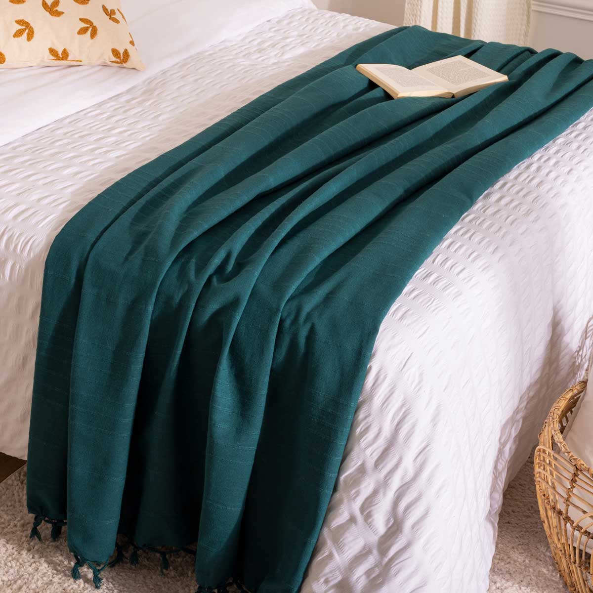 Manta C/Flecos Azul 160x220Cm