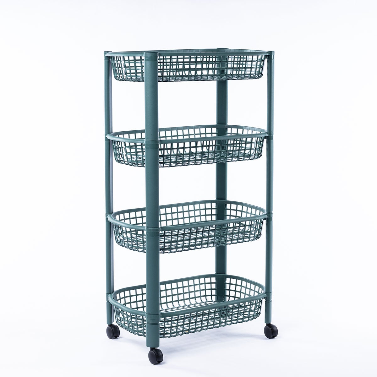 Carrito De Cocina San Marino Verde Con 4 Cestos