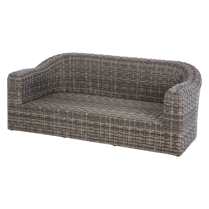 Sofá Mooréa Terre D'Ombre Em Rattan Sintético 3 Lugares