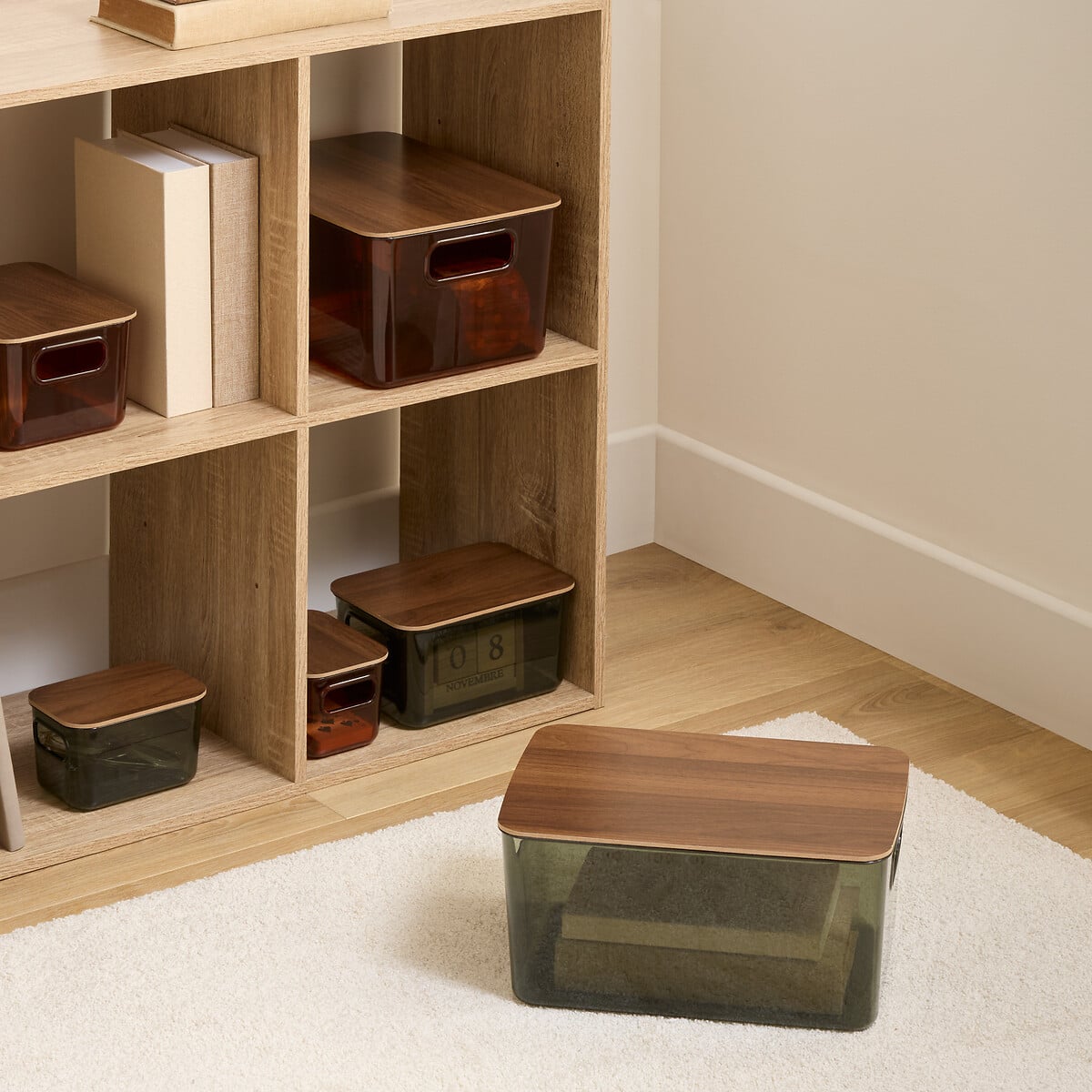 Caja con tapa LYCIA verde 8L