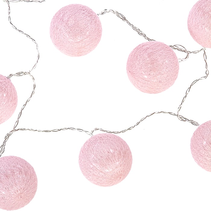 Guirnalda De 10 Bolas Led Rosa 6Cm