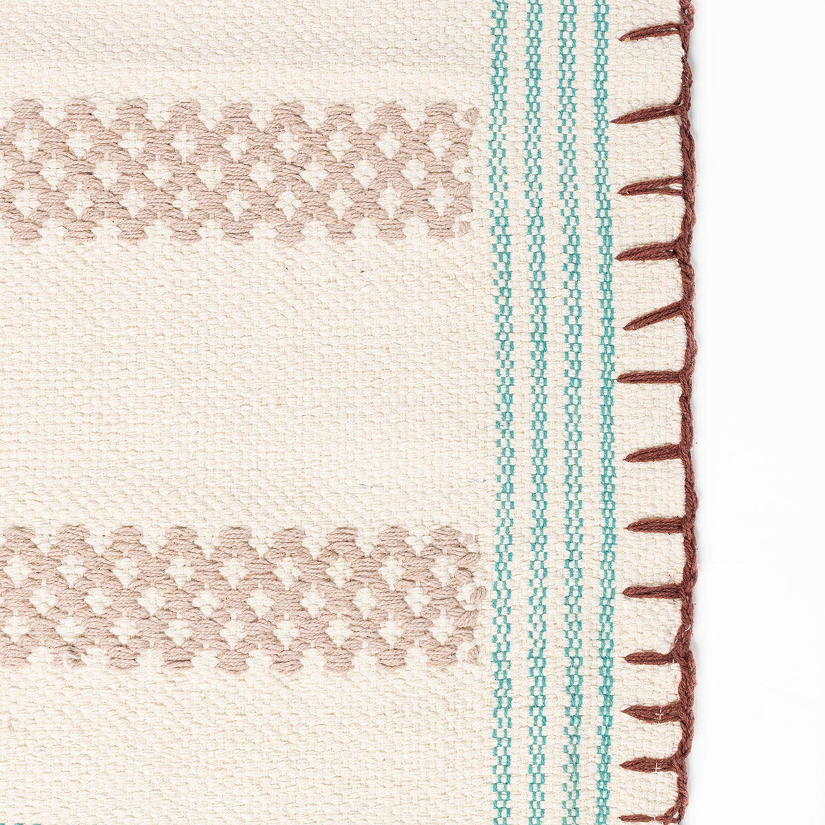 Alfombra de cocina WONJA beige y azul 60x150cm