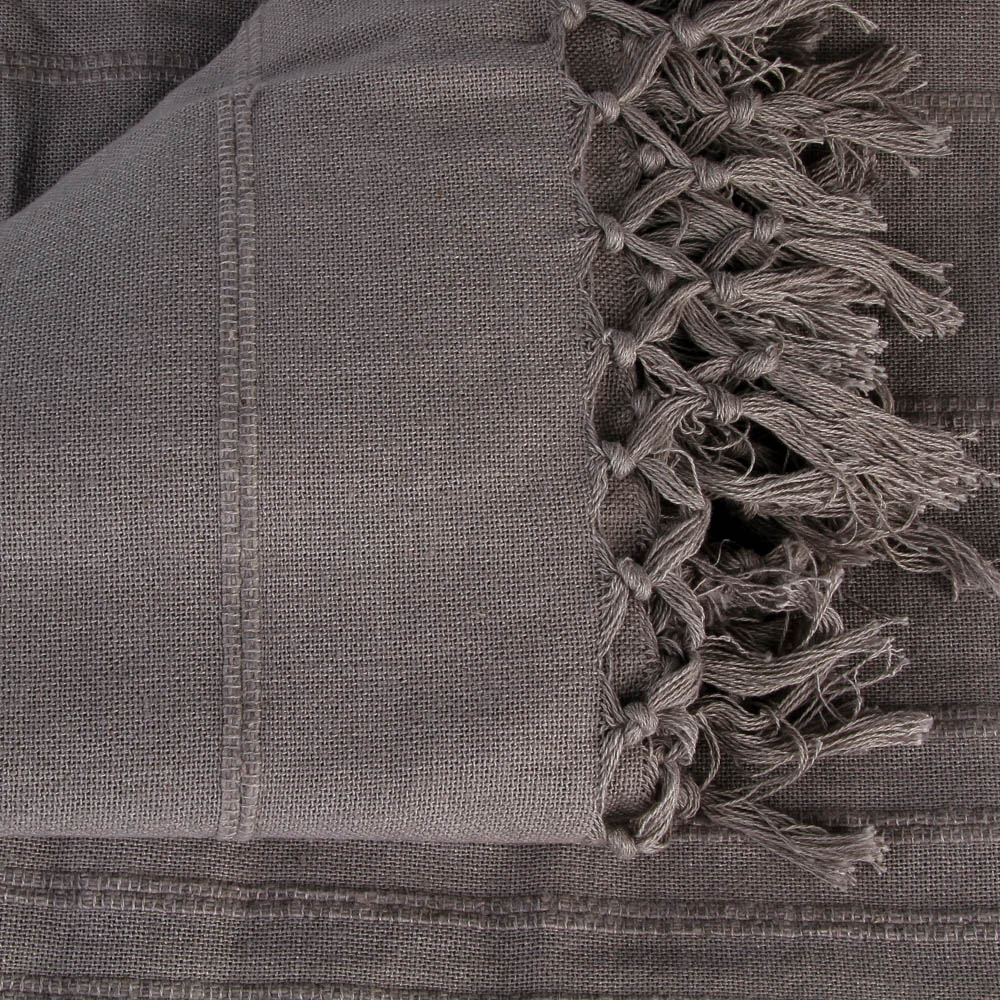 Manta Gris Con Flecos 230x250Cm 