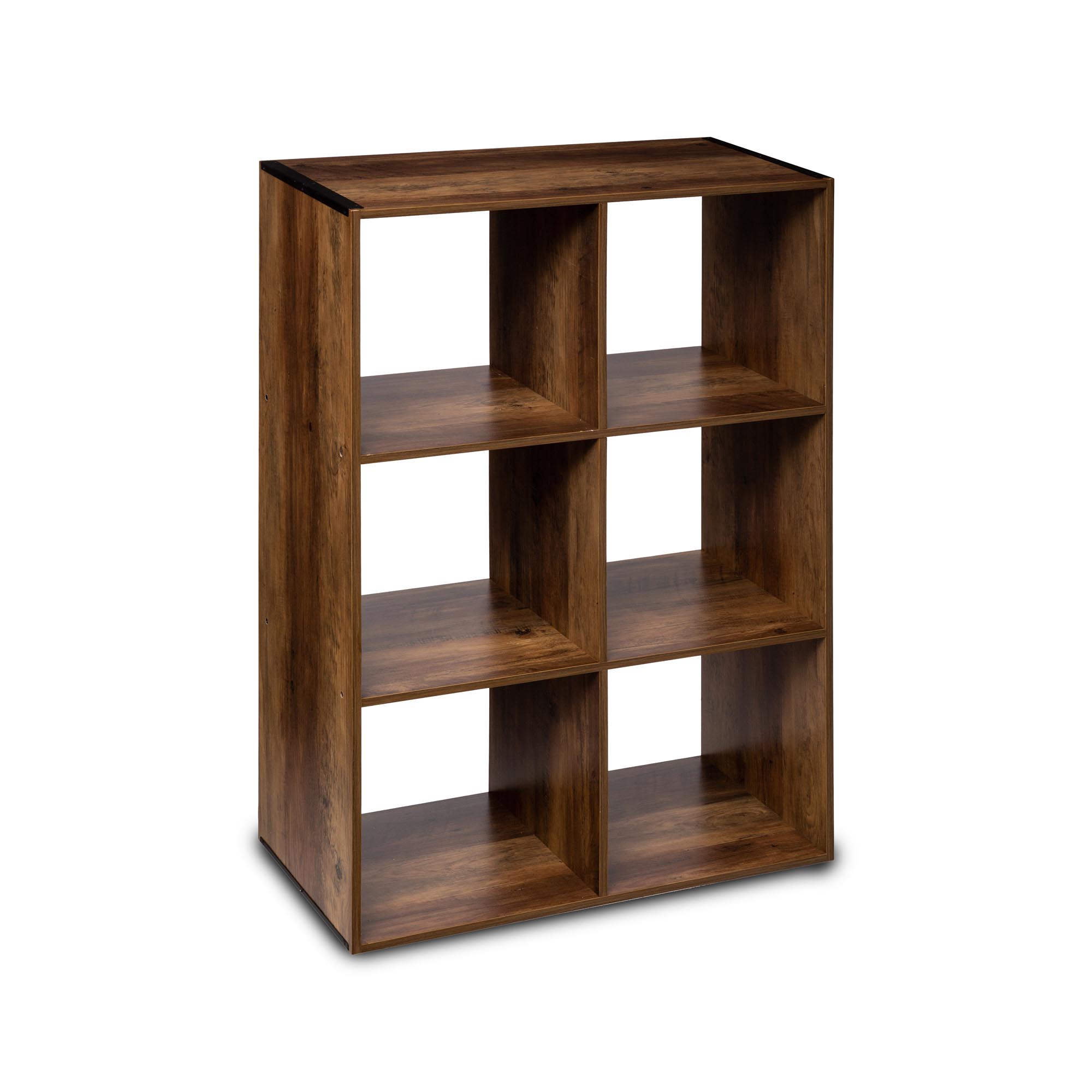 Estantería marrón oscuro con 6 cubos MIXMODUL