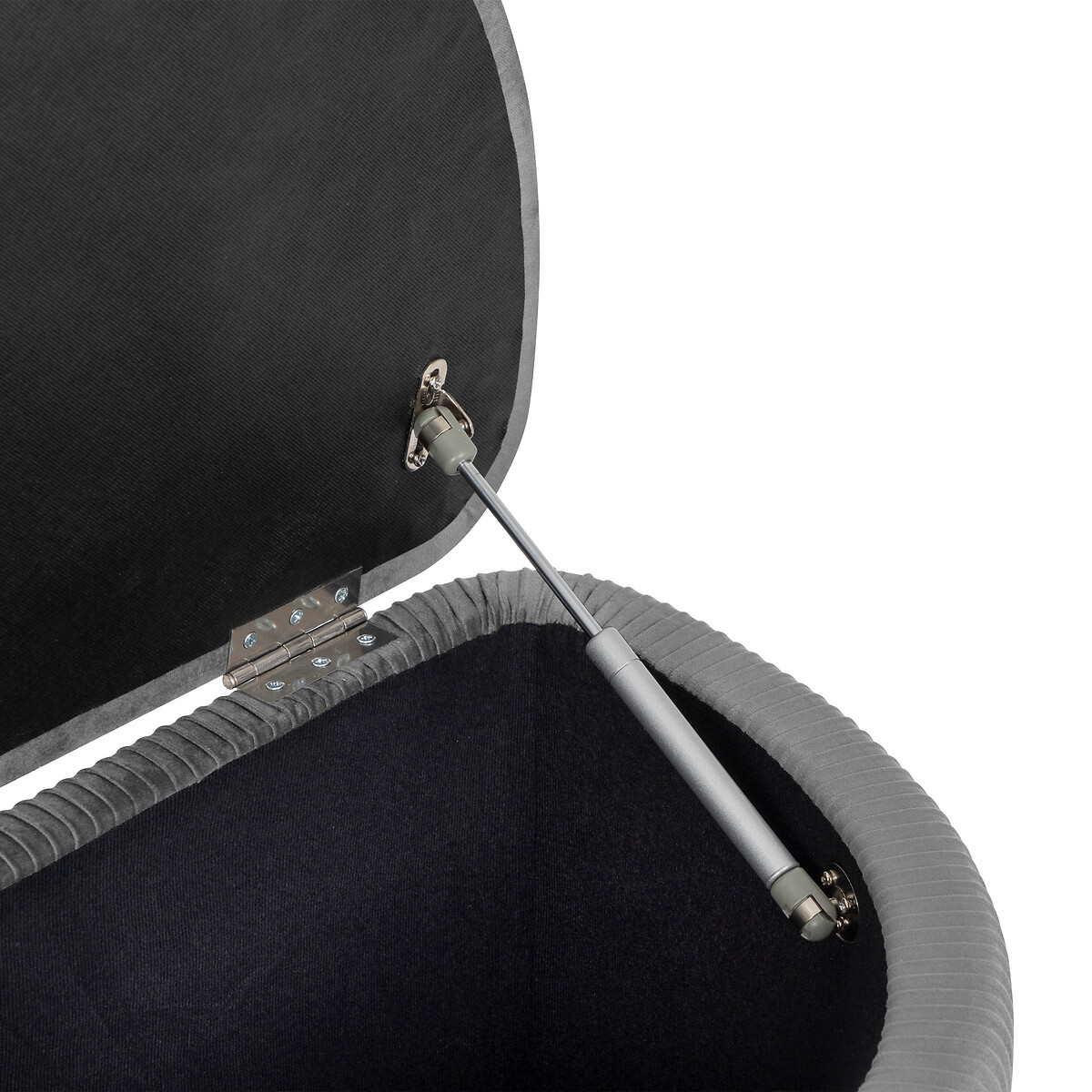 Taburete Gris Solaro Con Cofre De Almacenaje