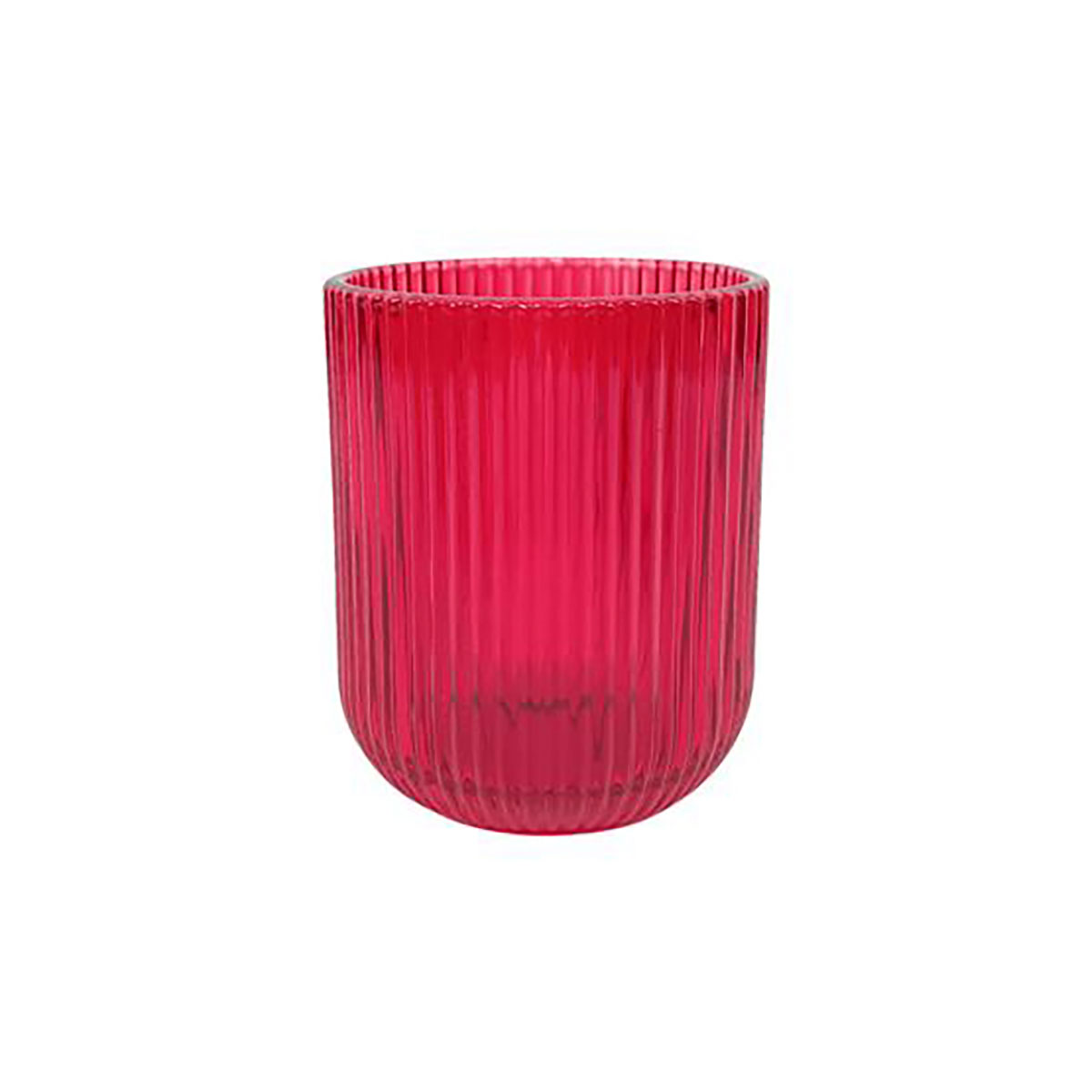 Set de 6 copas de agua rojo a rayas 27cl