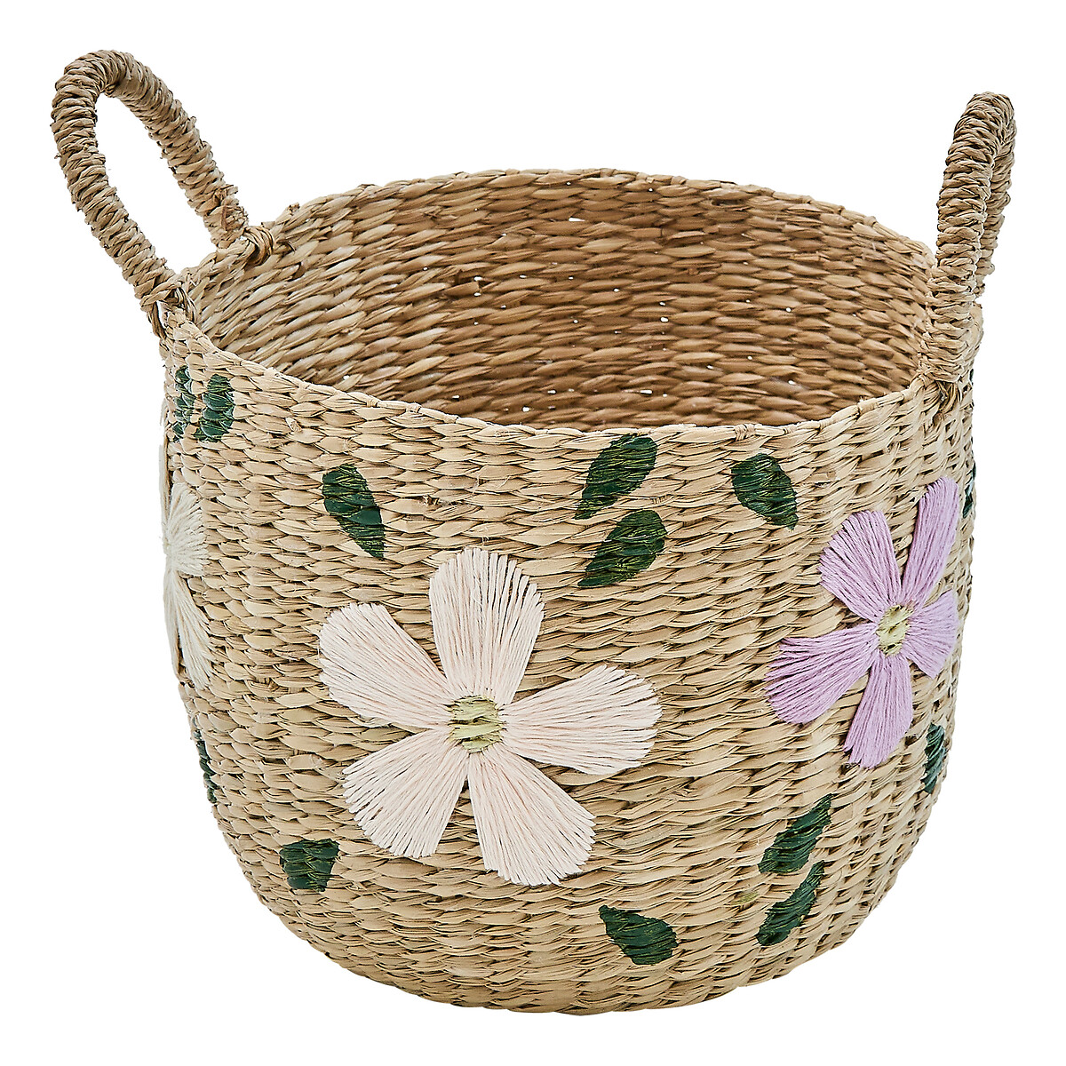 Cesto SAUV bordado con flores 25cm