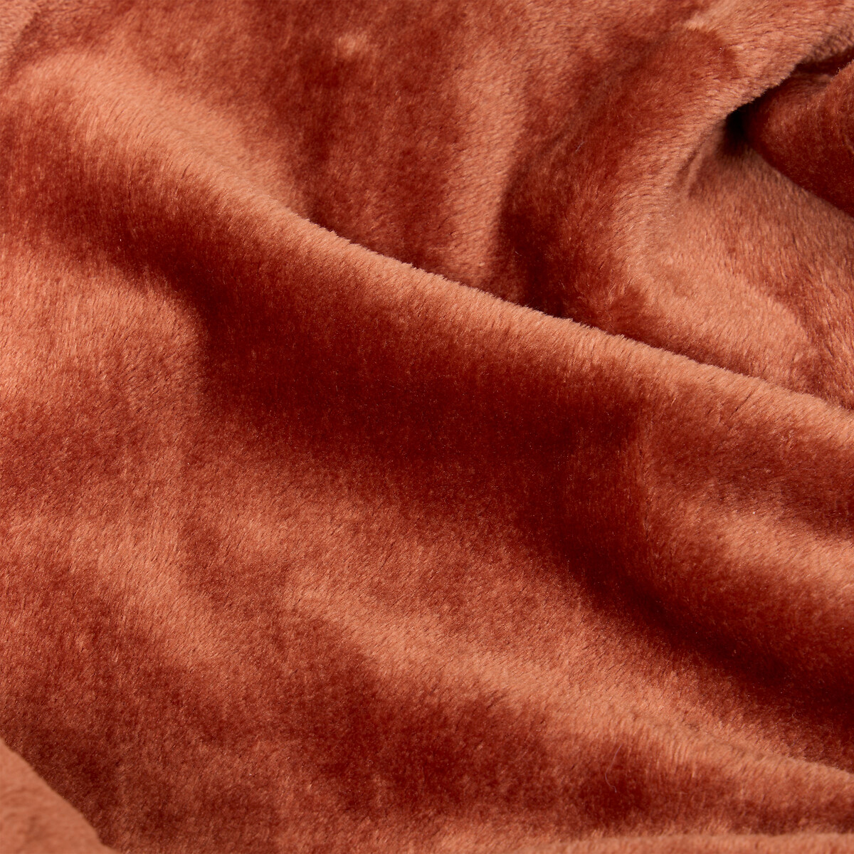 Manta OLLIS terracota de terciopelo
