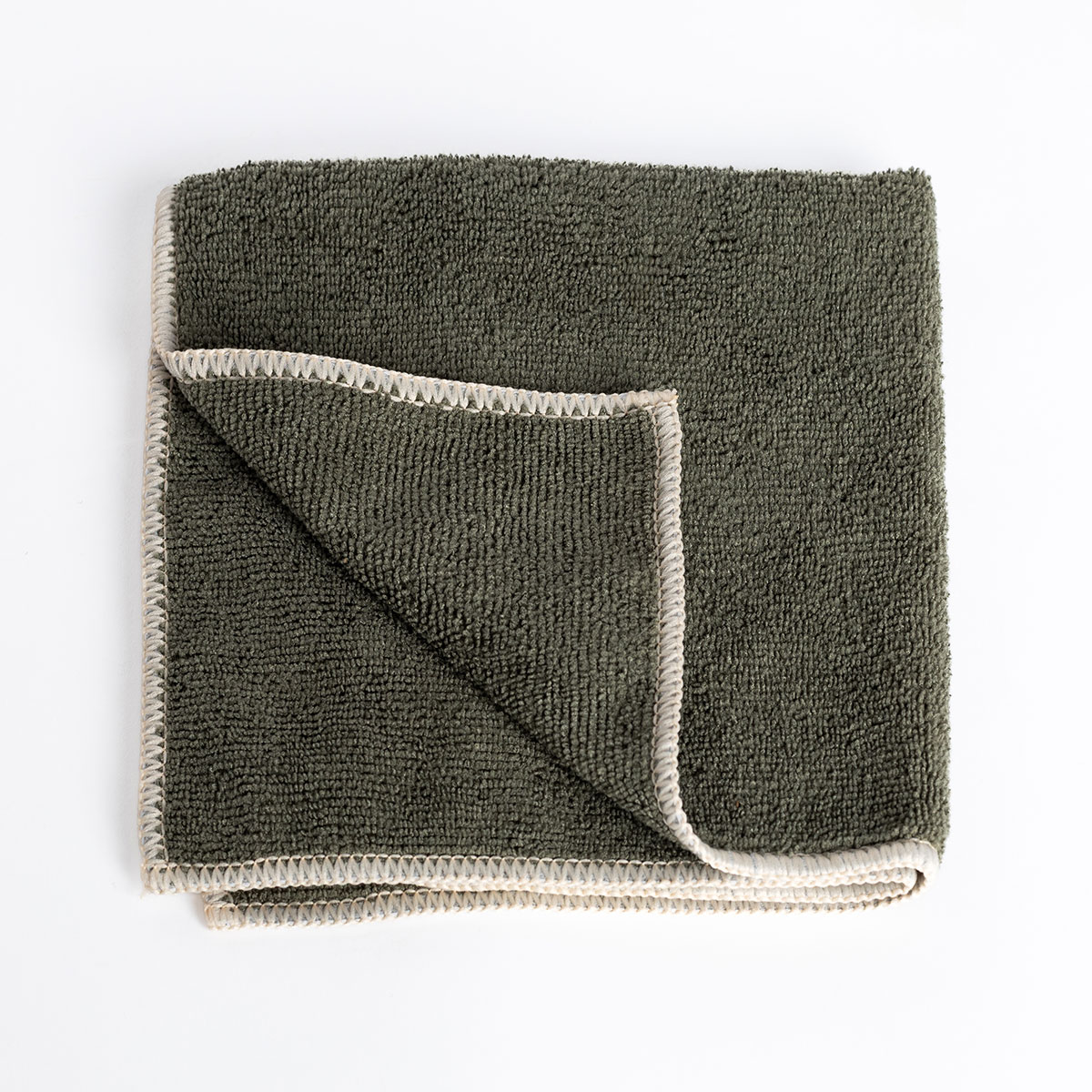 Set 3 bayas microfibra verde caqui 34x34cm