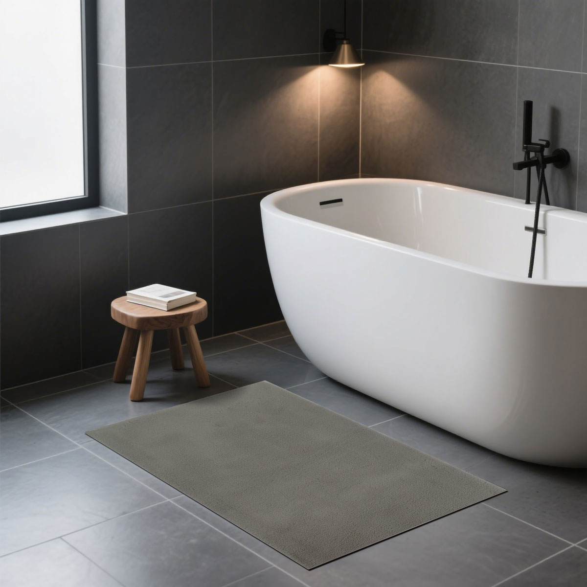 Alfombra wc ZARIA gris 50x80cm