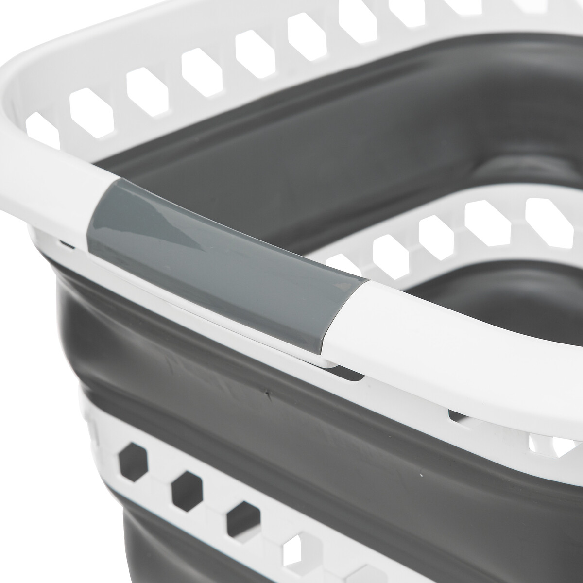 Cesto Dobr&aacute;vel Branco E Cinza 40l