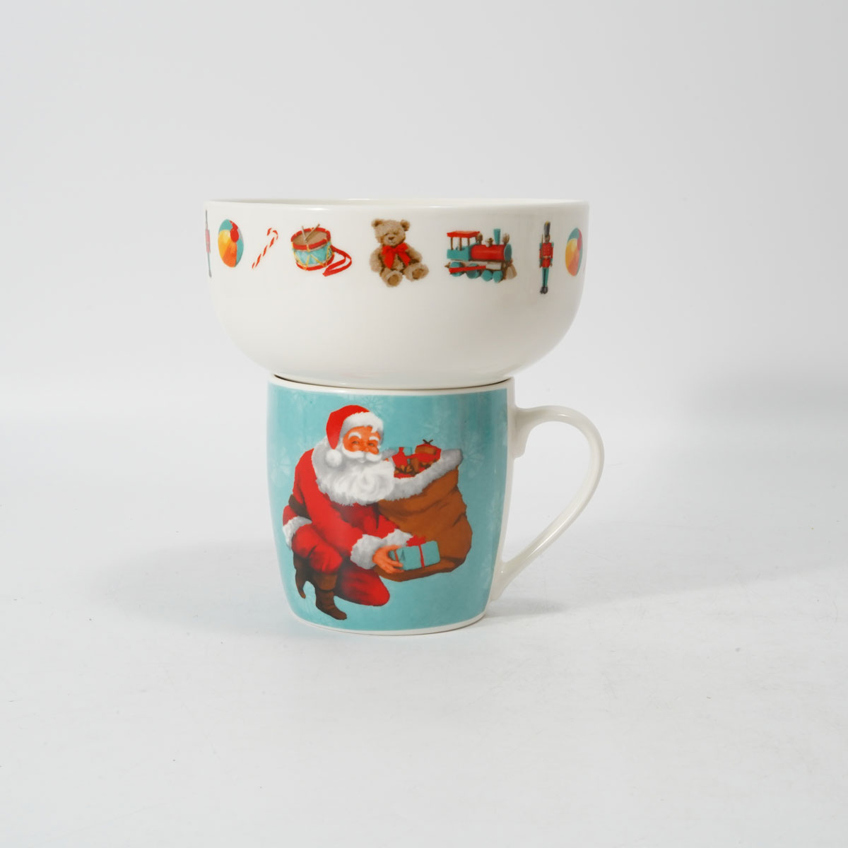 Set de taza y bowl de Pap&aacute; Noel