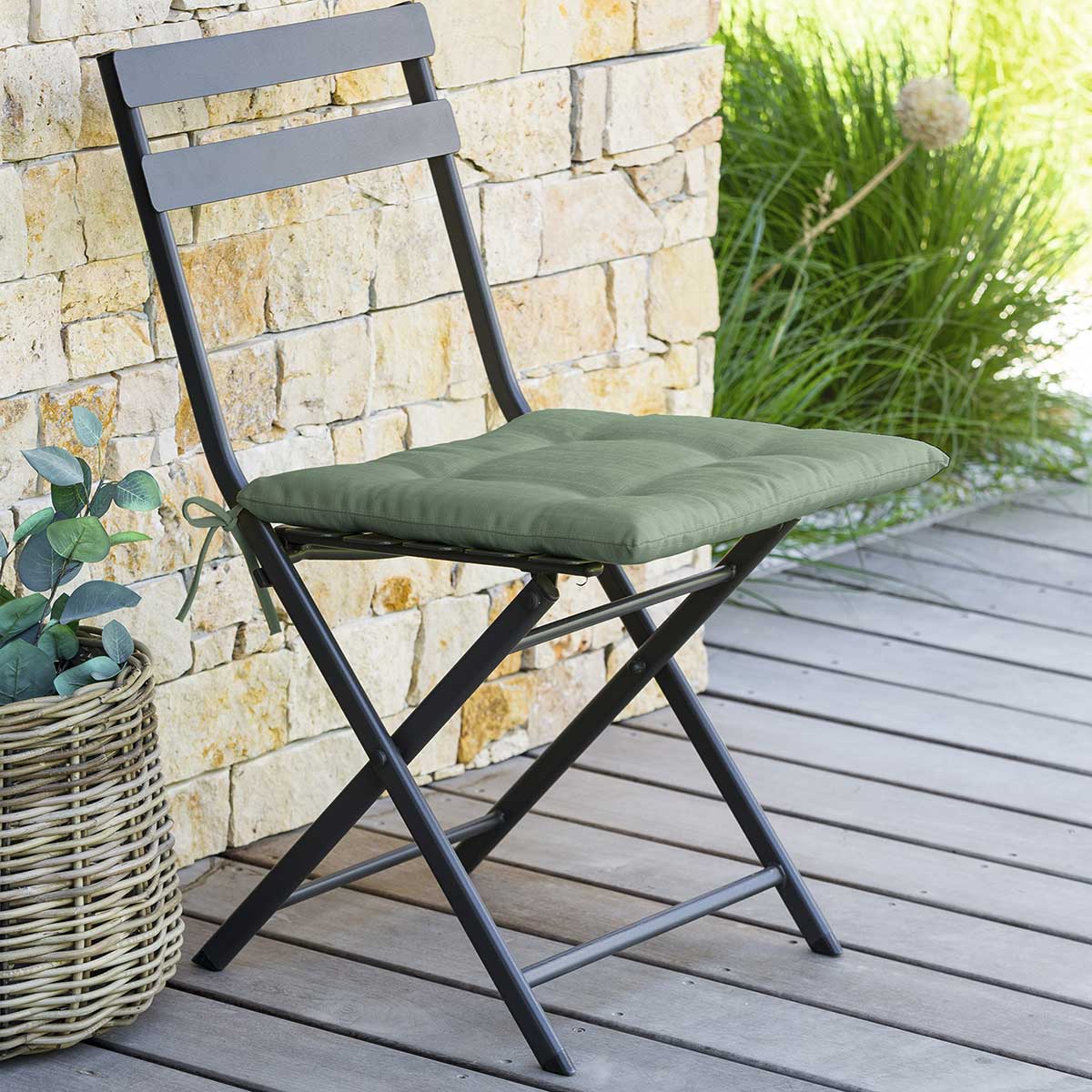 Coj&iacute;n para silla KORAI verde oliva 4 puntos