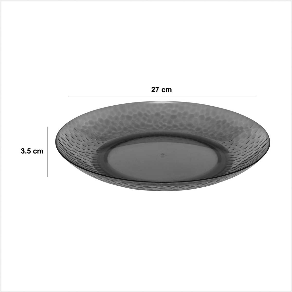 Plato llano ESTIVA 27cm gris poliestireno