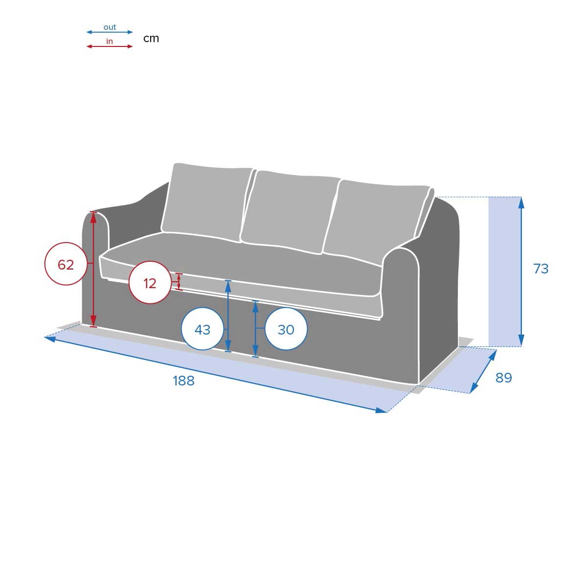 Sofá Mooréa Terre D'Ombre Em Rattan Sintético 3 Lugares