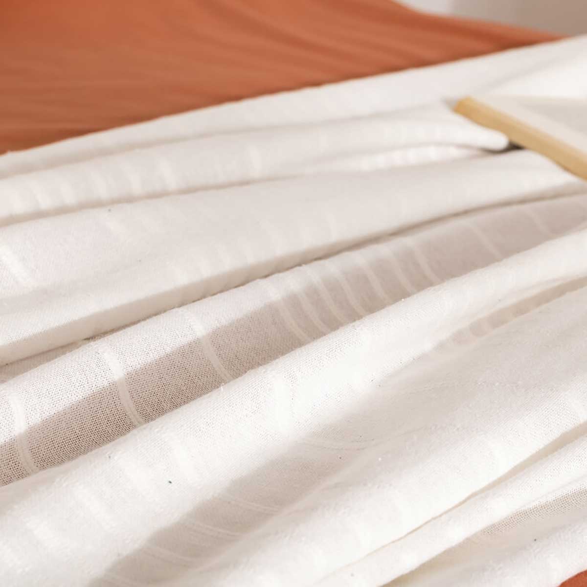 Manta Con Flecos Color Crudo 230x250Cm