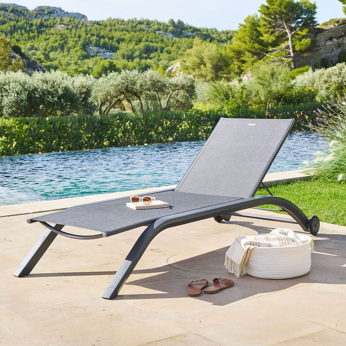 Tumbona JIMANI gris antracite y graphite