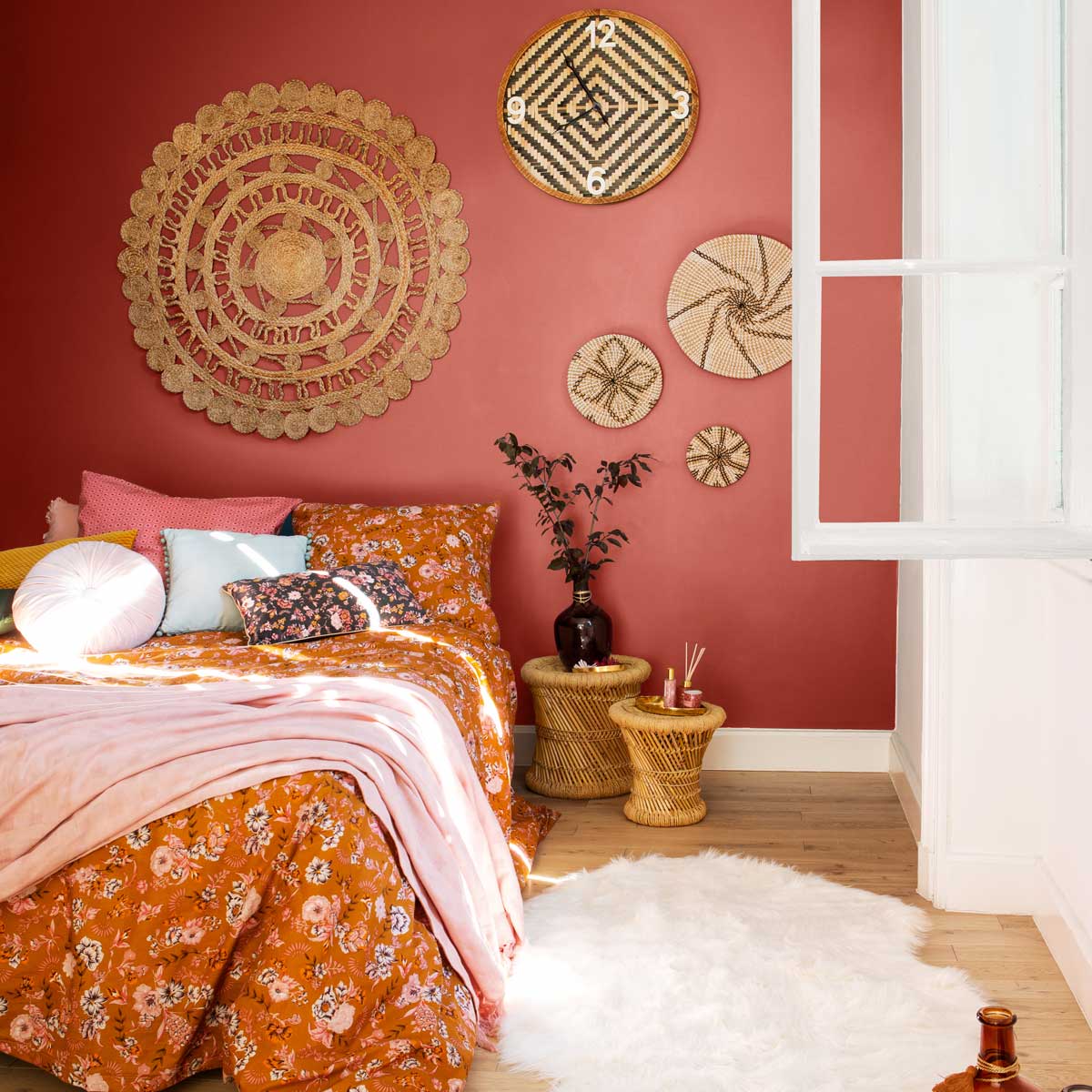 Taburete De Bamb&uacute; Tam.1/2 30x32Cm