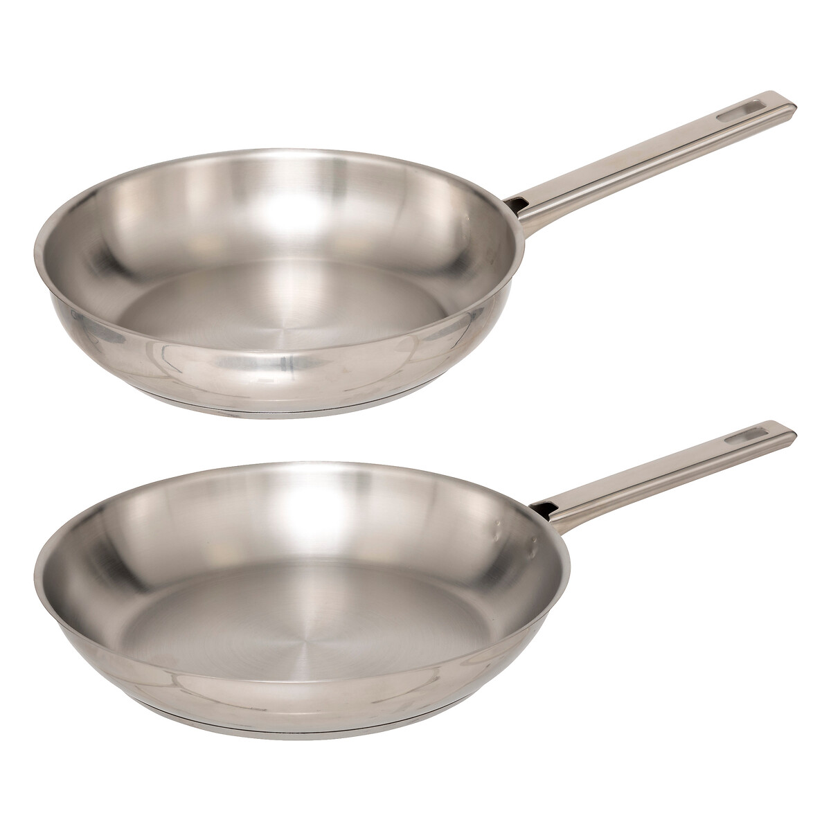 Juego de 2 sartenes de acero inoxidable 24/28cm