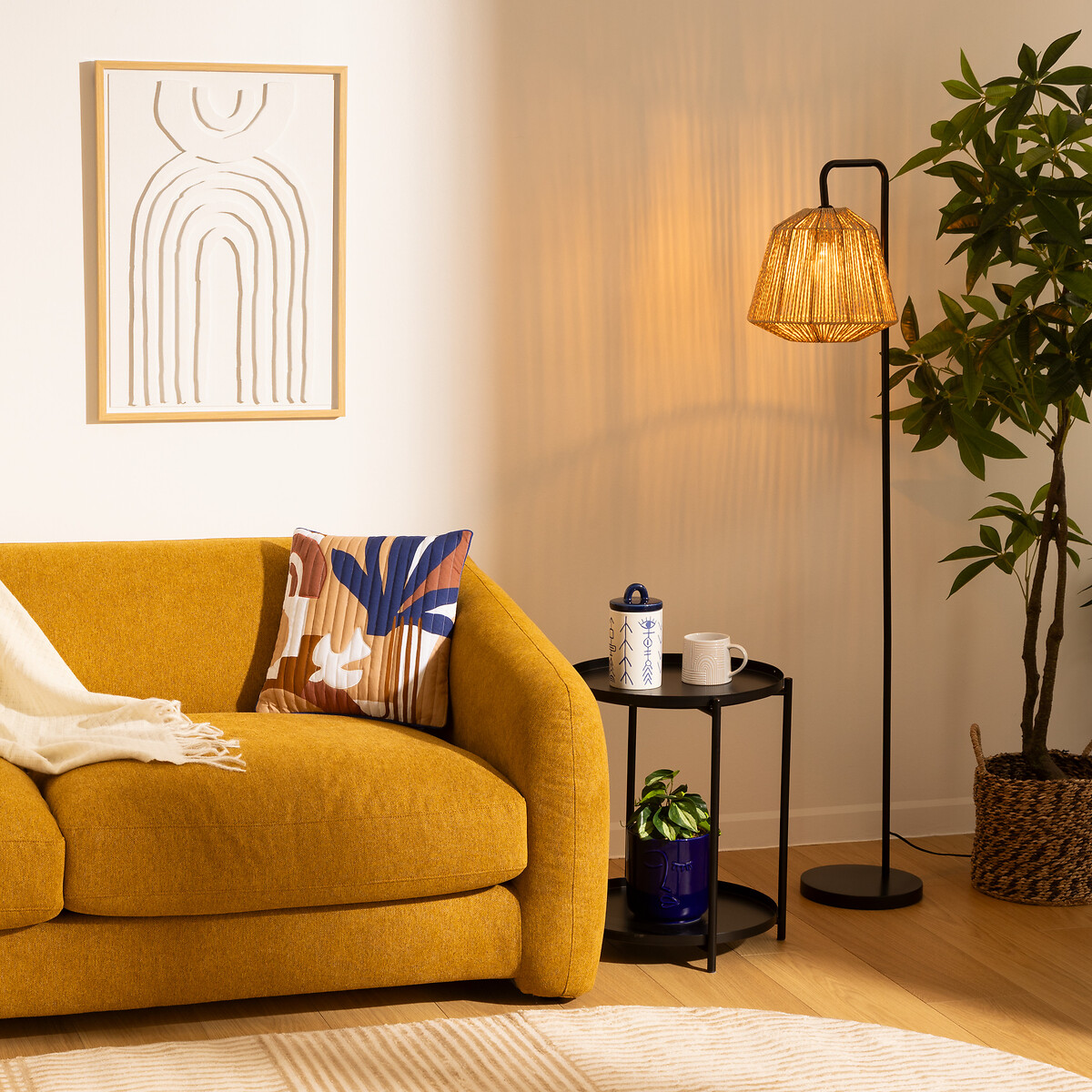 L&aacute;mpara de pie JILY beige 150cm
