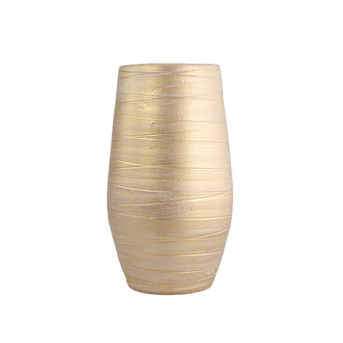 Jarrón De Cerámica Dorado 40Cm