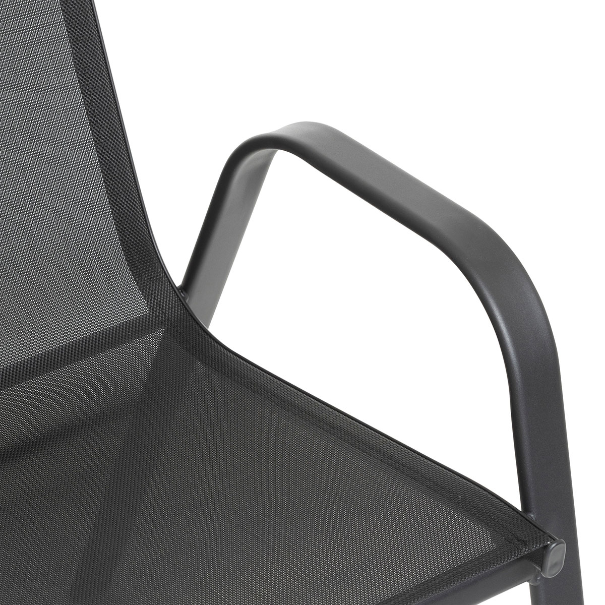 Silla gris antracita de metal y textileno