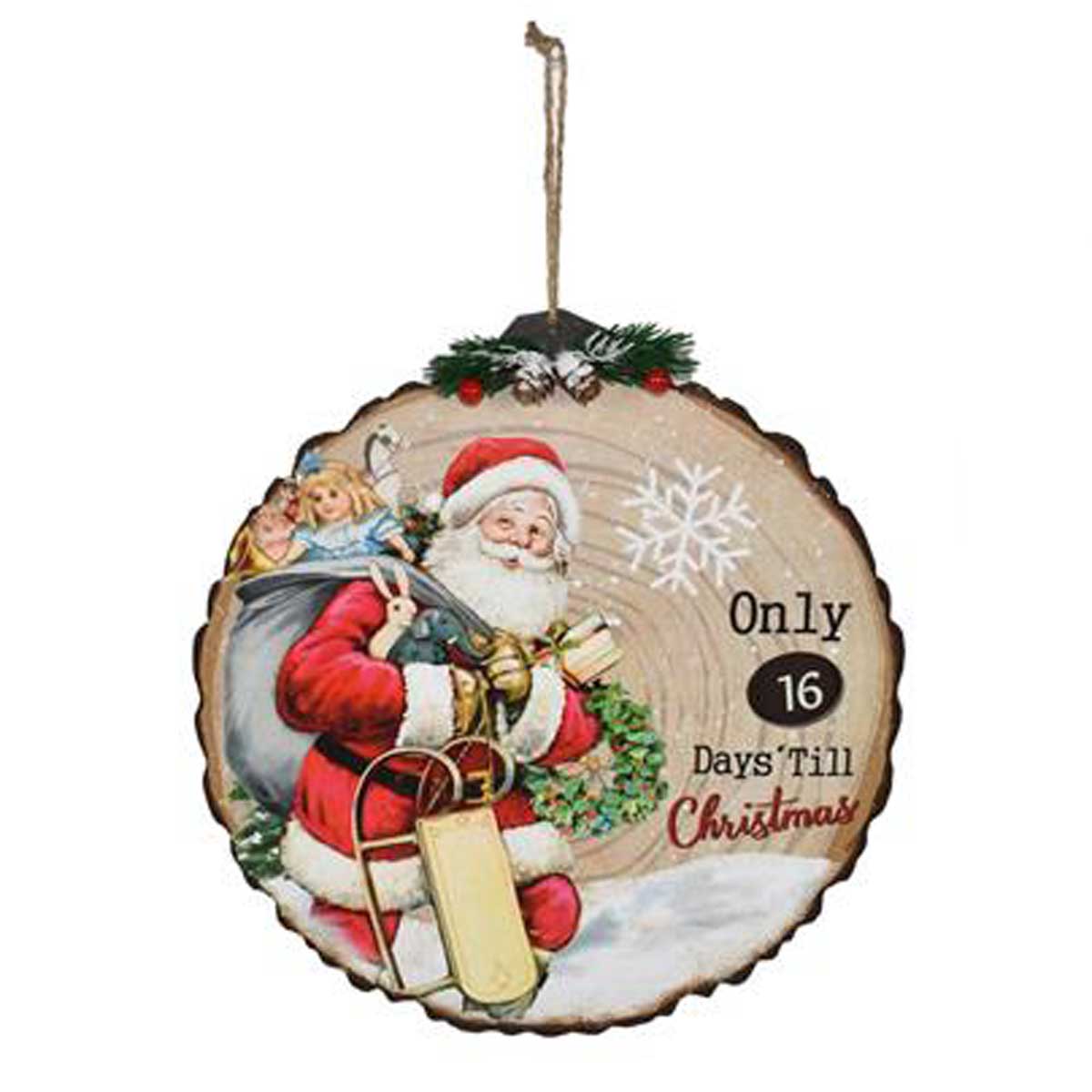 Adorno Calendario De Adviento Forma De Tronco 29cm