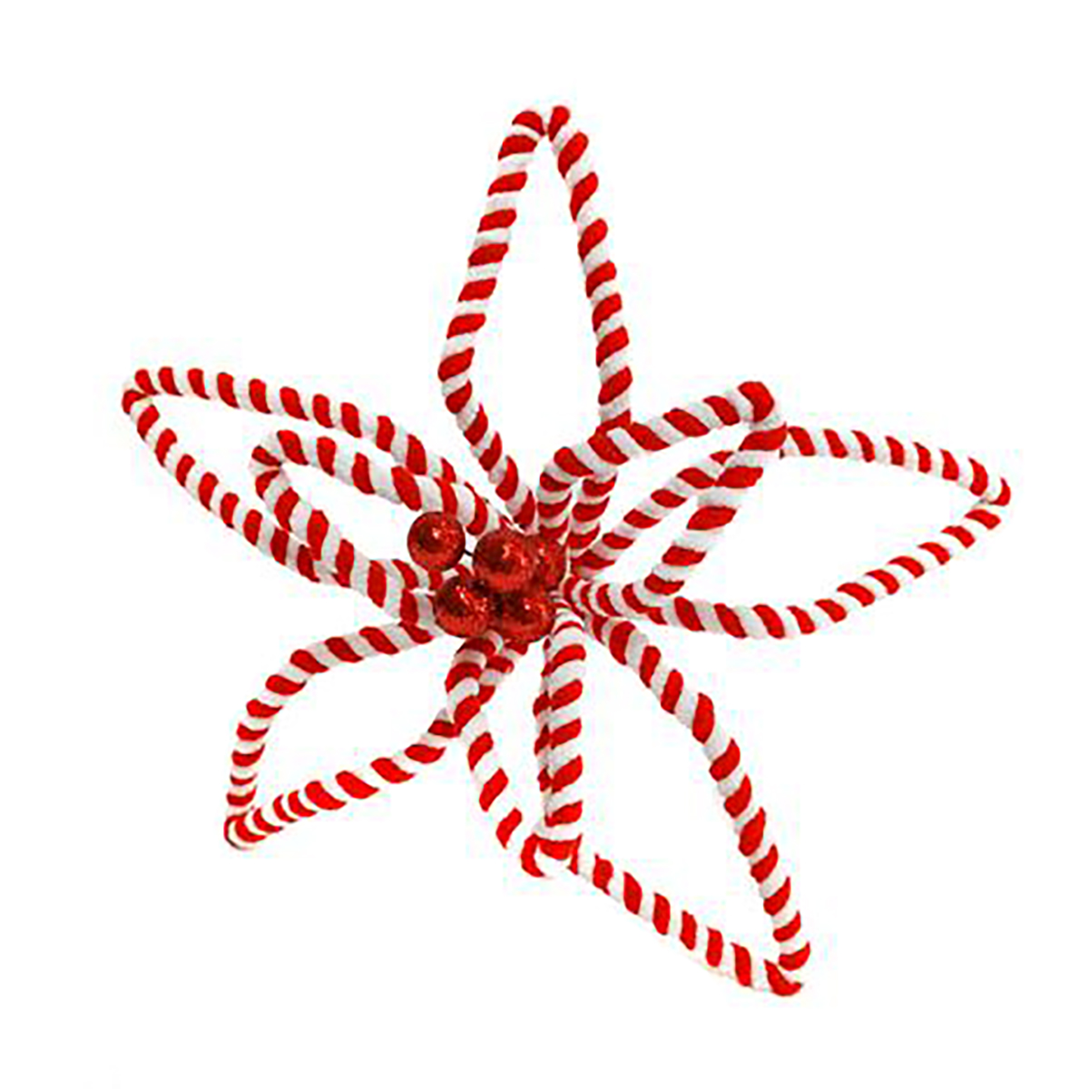 Rama Flor Navide&ntilde;a Rojo Y Blanco 25cm