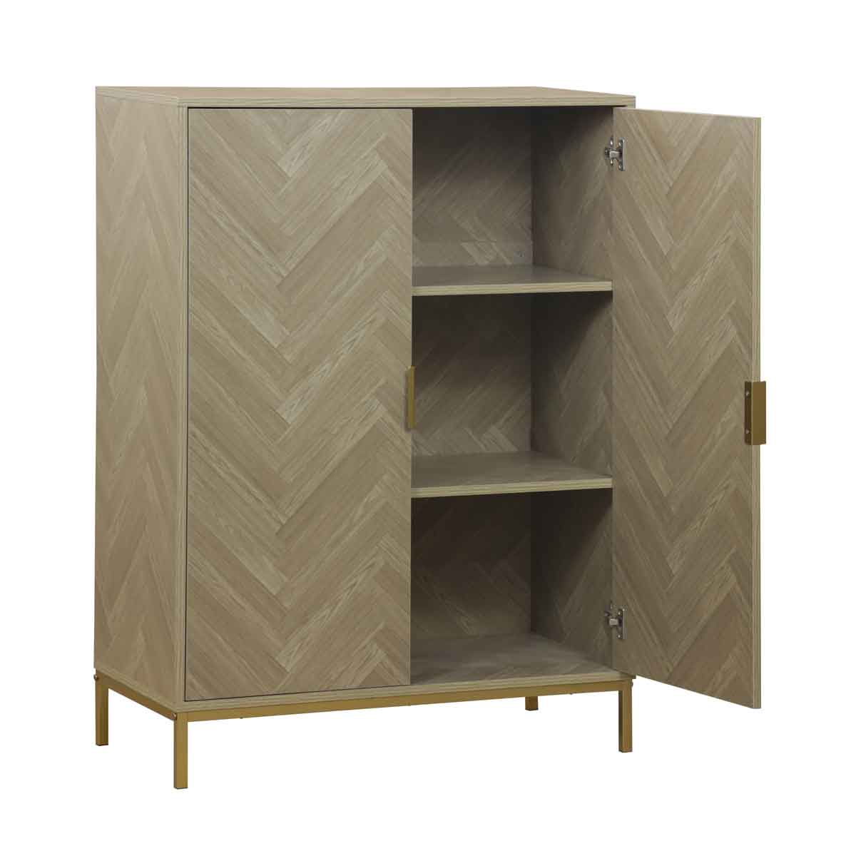 Mueble auxiliar alto CHEVRON beige mdf c/2 puertas