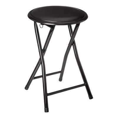 Taburete plegable negro de metal