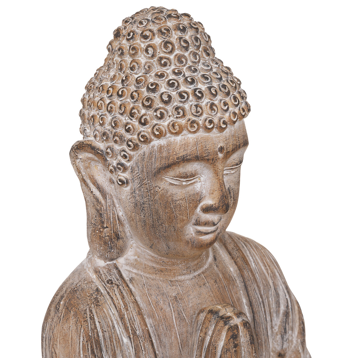 Estatua Buda Efecto Madera 30.5x24x45Cm