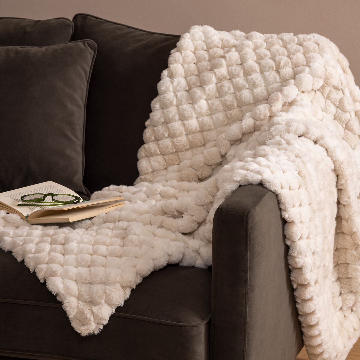 Manta de felpa beige INUIT 