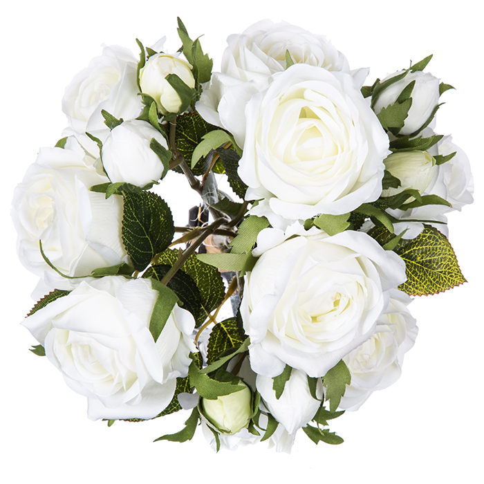 Bouquet 15 Rosas Blancas 40Cm