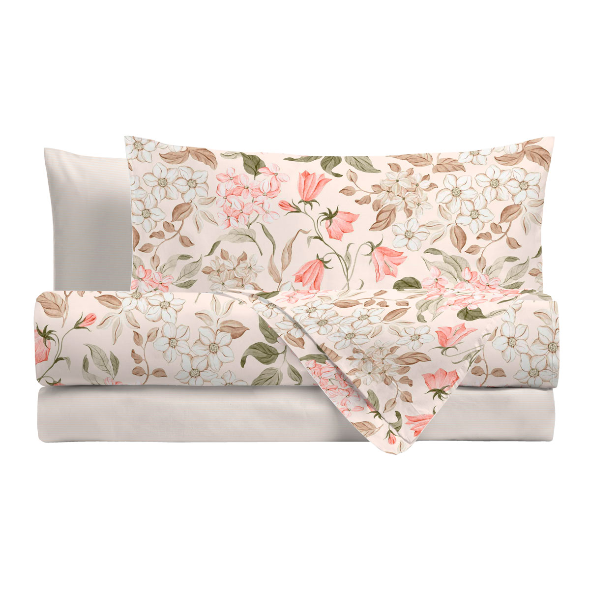 Juego de cama doble y 2 fundas BLAIR rosa