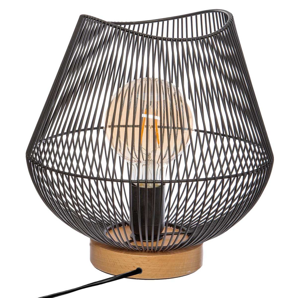 L&aacute;mpara De Mesa Jena Metal Negro 28Cm