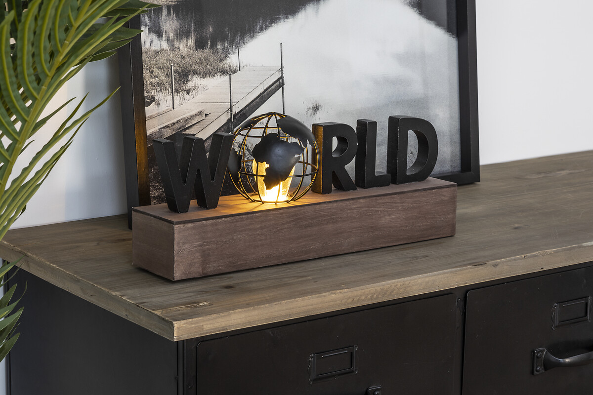 Led Decorativo World 38x15.5x10Cm