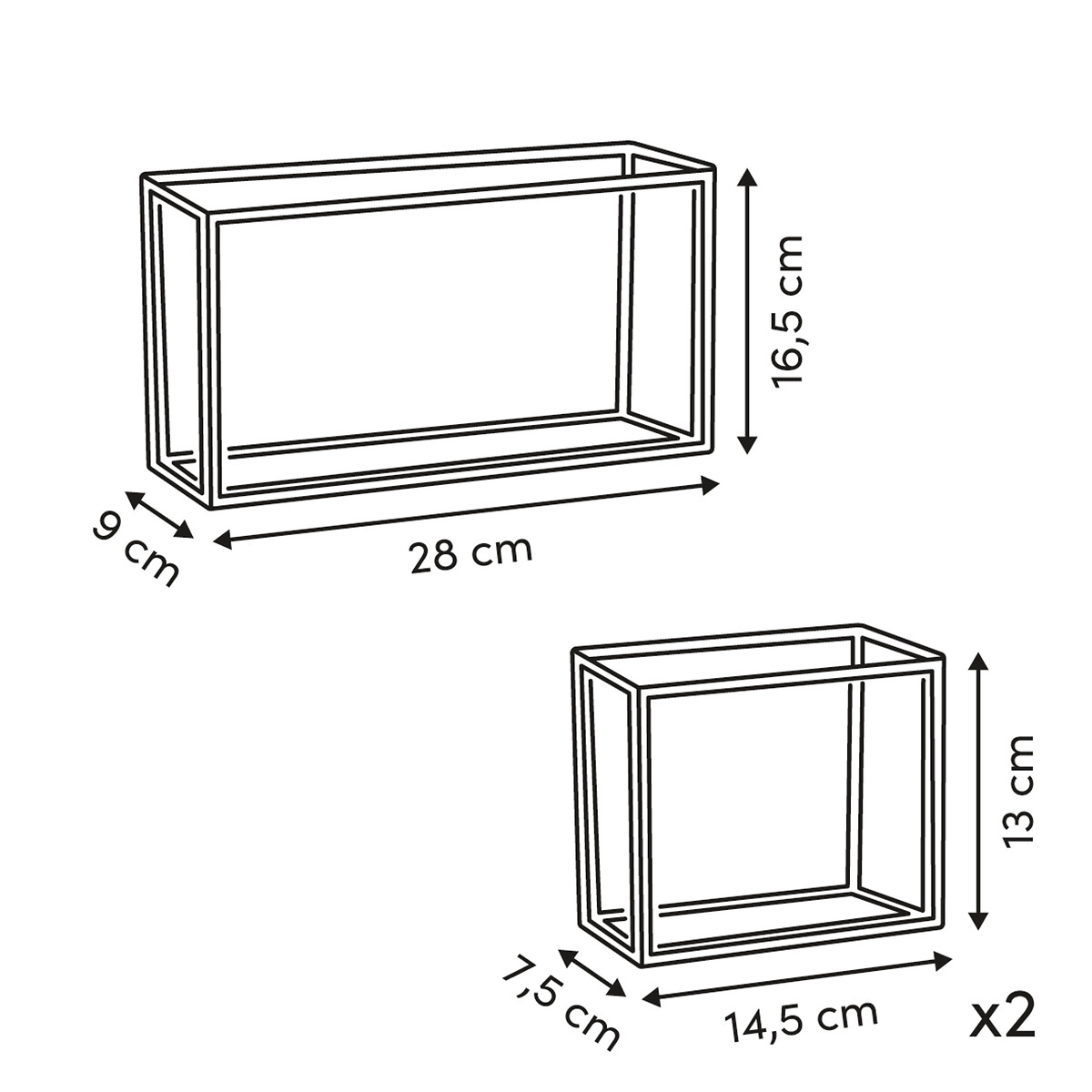 Set de 3 cajas almacenaje transparente