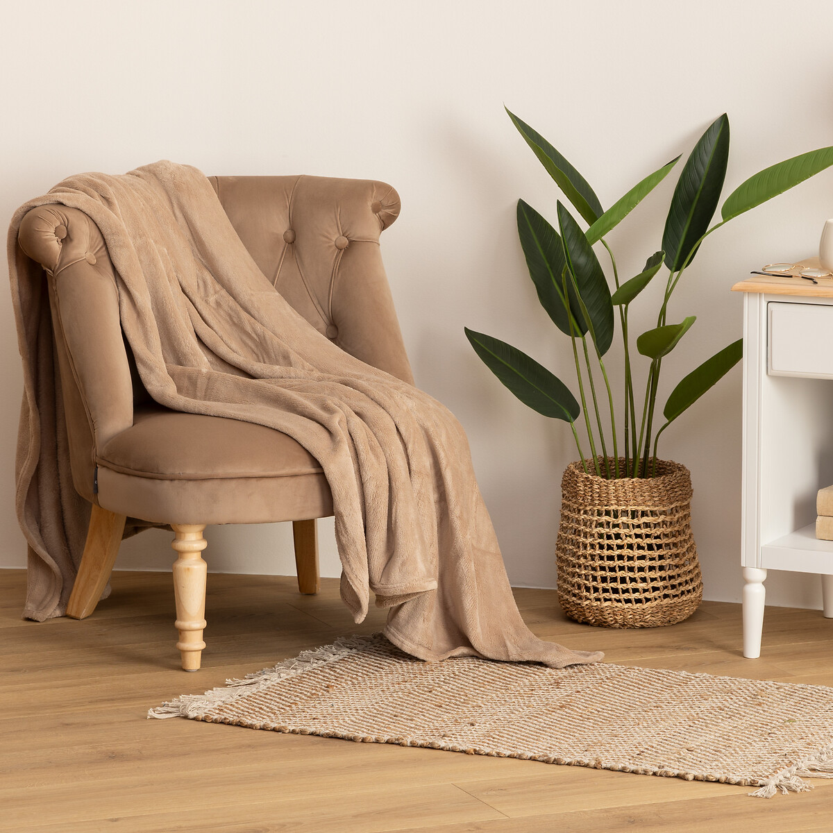 Manta Coralina Color Lino 180x230Cm