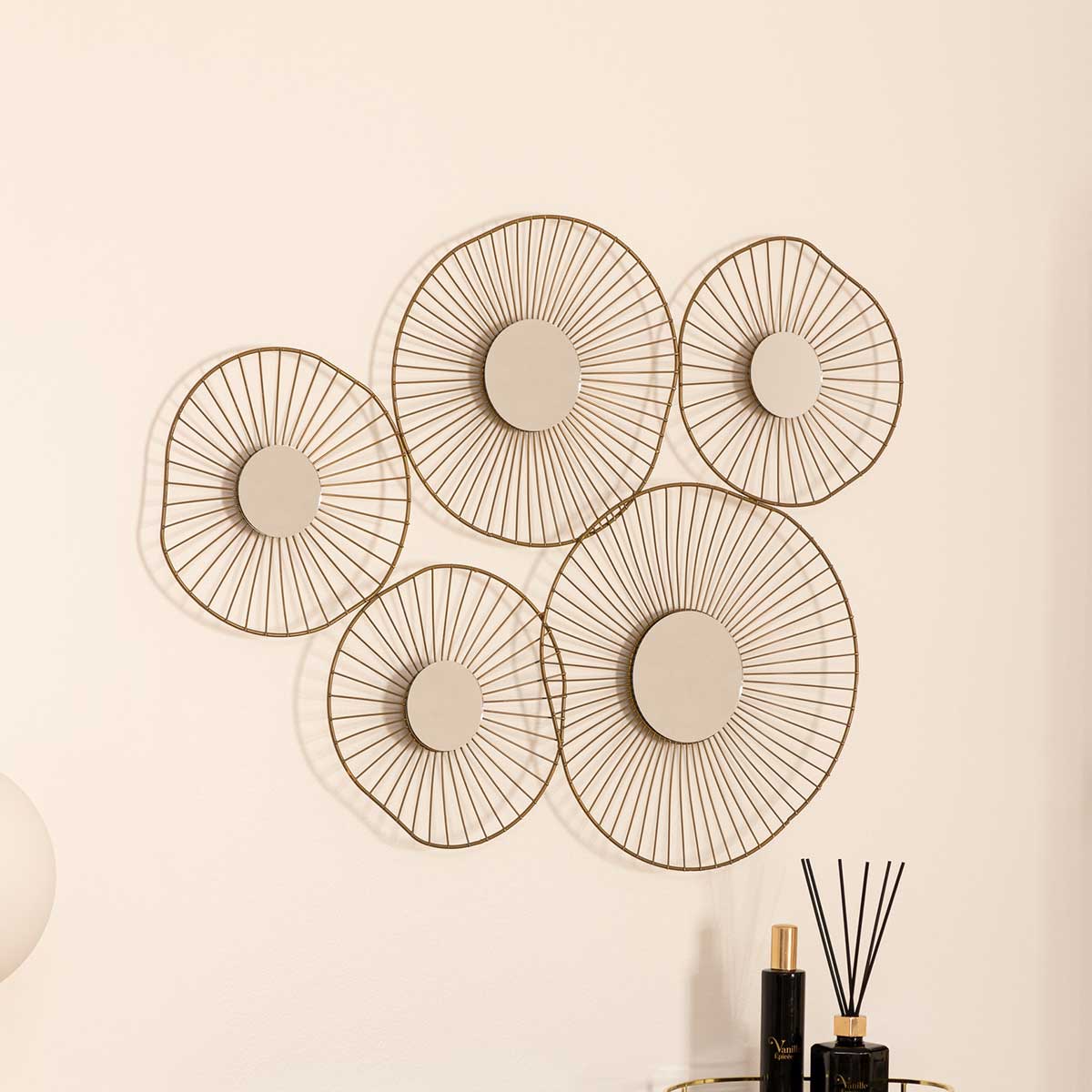 Juego De 5 Espejos Decorativos Metal