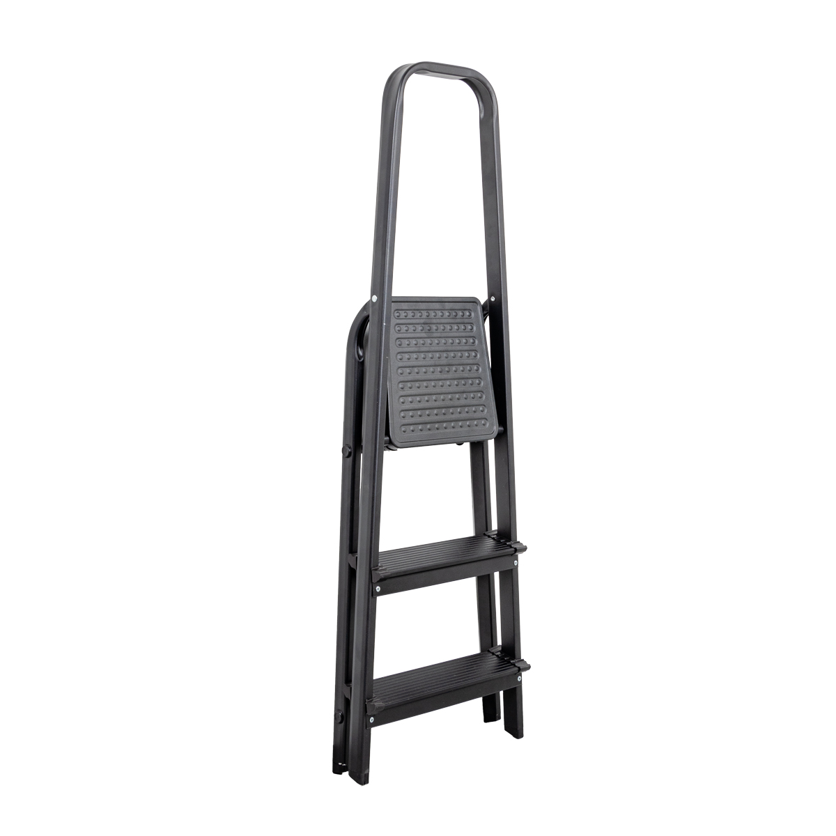 Escalera Negra Con 3 Peldaños De Aluminio 130cm