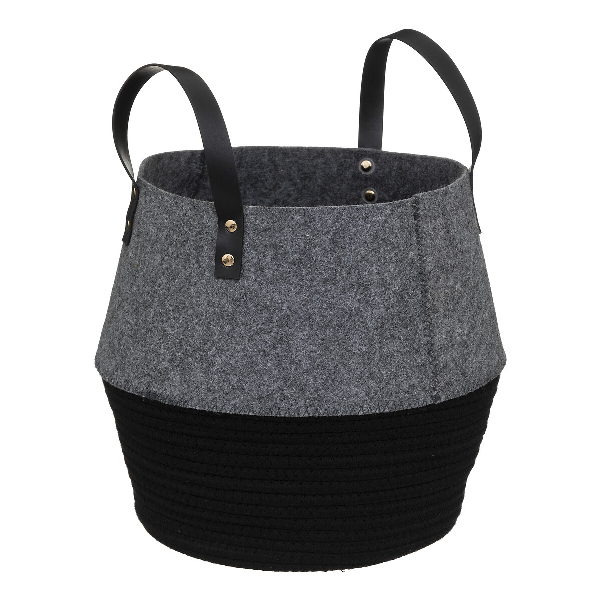 Cesta de fieltro gris y negro SOUL 31cm