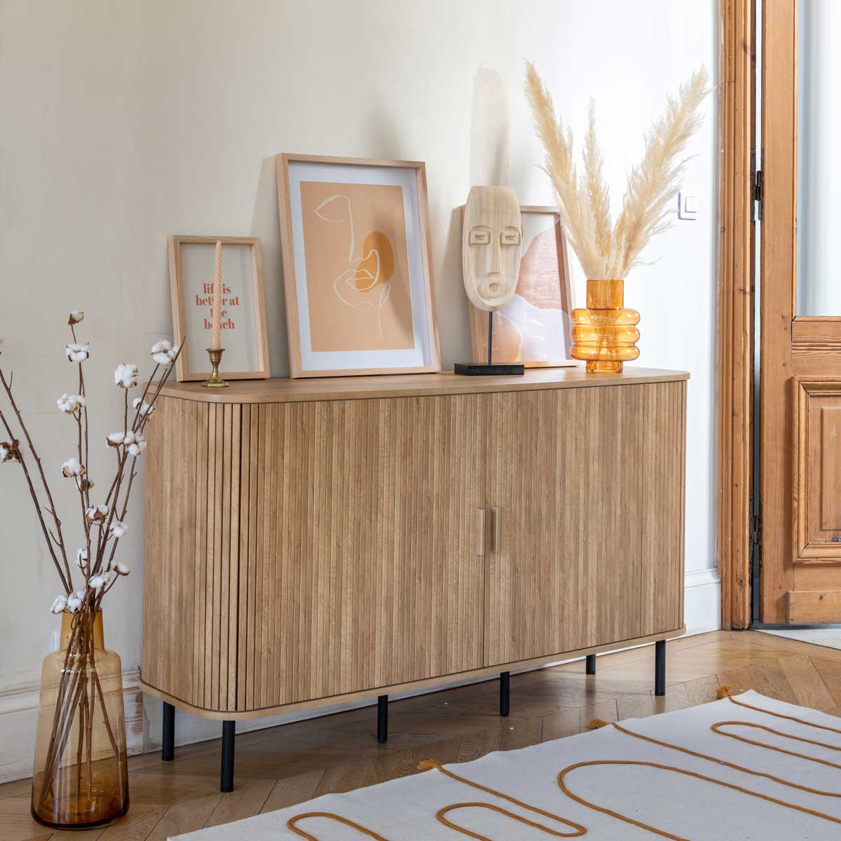 Aparador Colva Bege Com 2 Portas