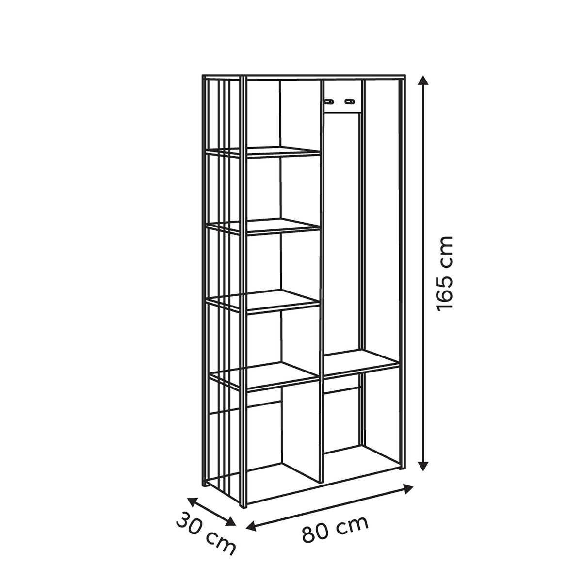 Armario DUNA beige de metal 165cm