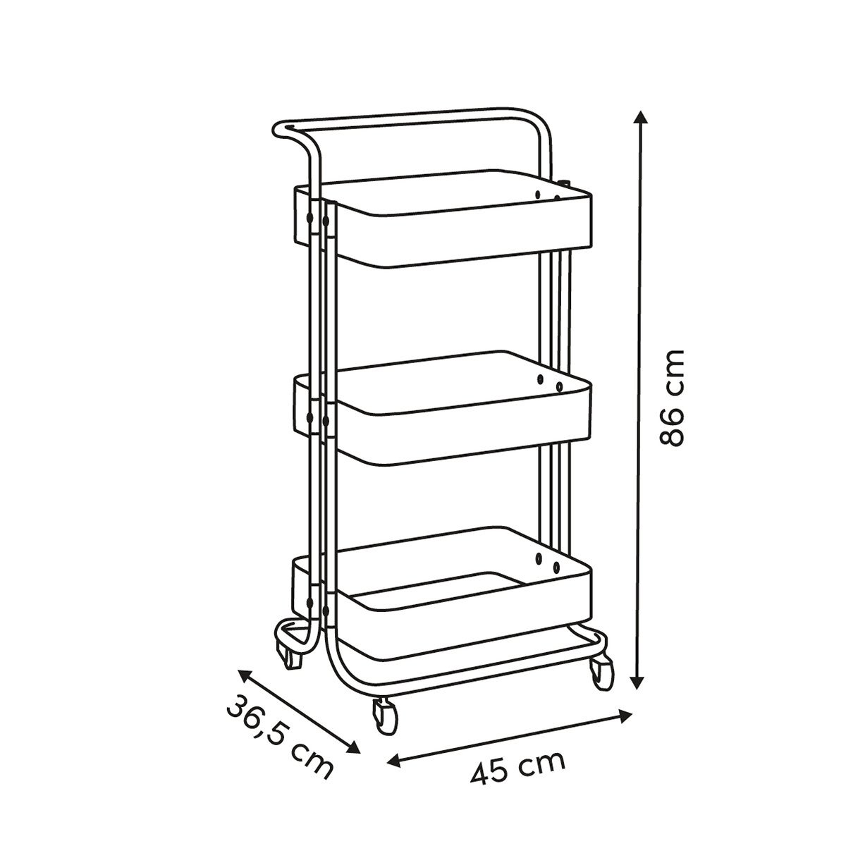 Carrito auxiliar COLOR EDITION marr&oacute;n