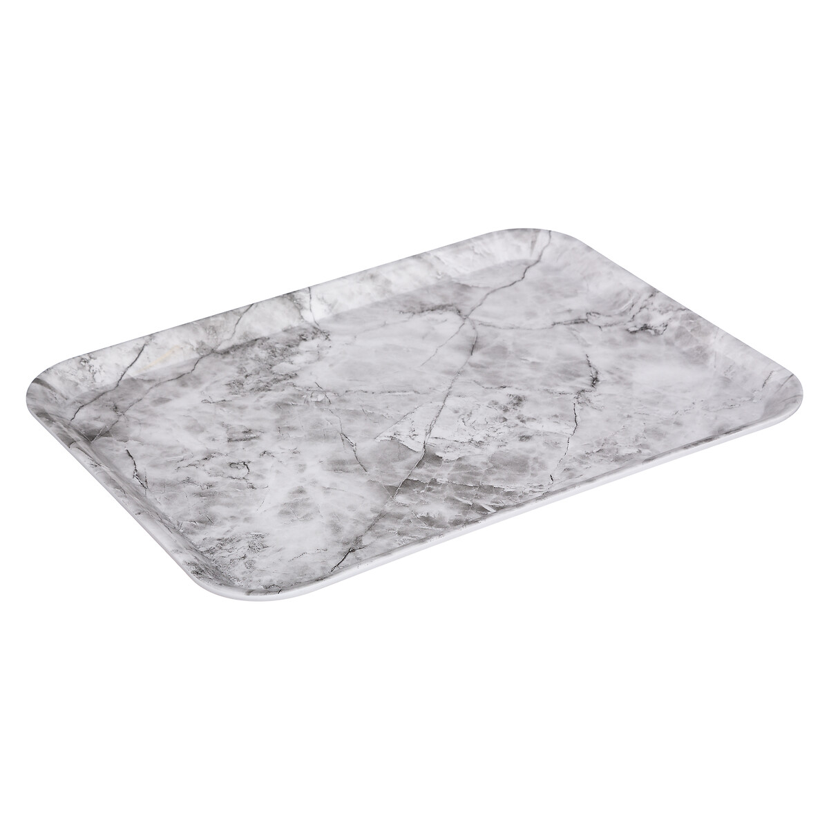 Bandeja Melamina Mármol Blanco 43x33Cm