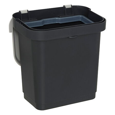 Cubo de basura rectangular negro 5L