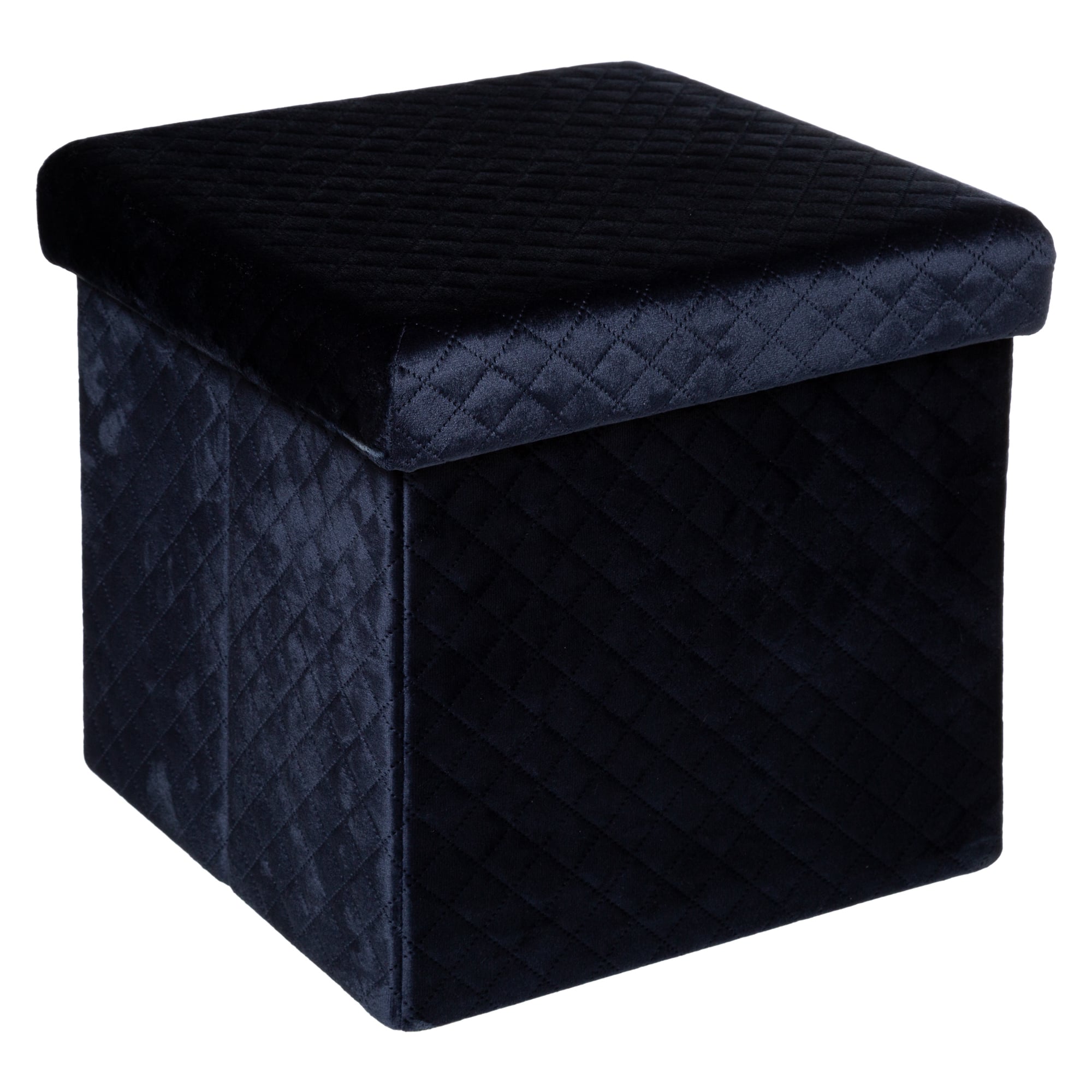 Pufe Mixmodul Em Veludo Azul Marinho 31x31cm
